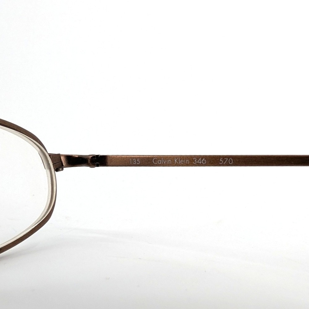 Calvin Klein‎ 346 Oval Metal Eyeglasses Bronze Y2K 90s Italian Made 46-21-135 - Picture 7 of 7